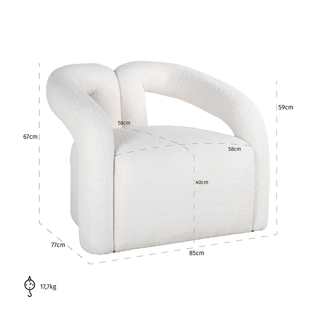 Fauteuil Dana white furry (Himalaya 900 white furry)