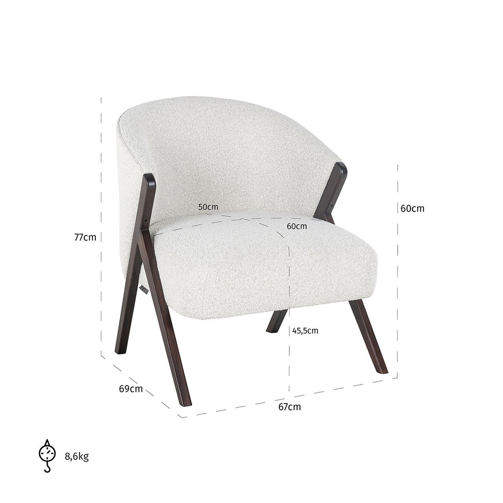 Fauteuil Mia white bouclé (Copenhagen 900 Bouclé White)