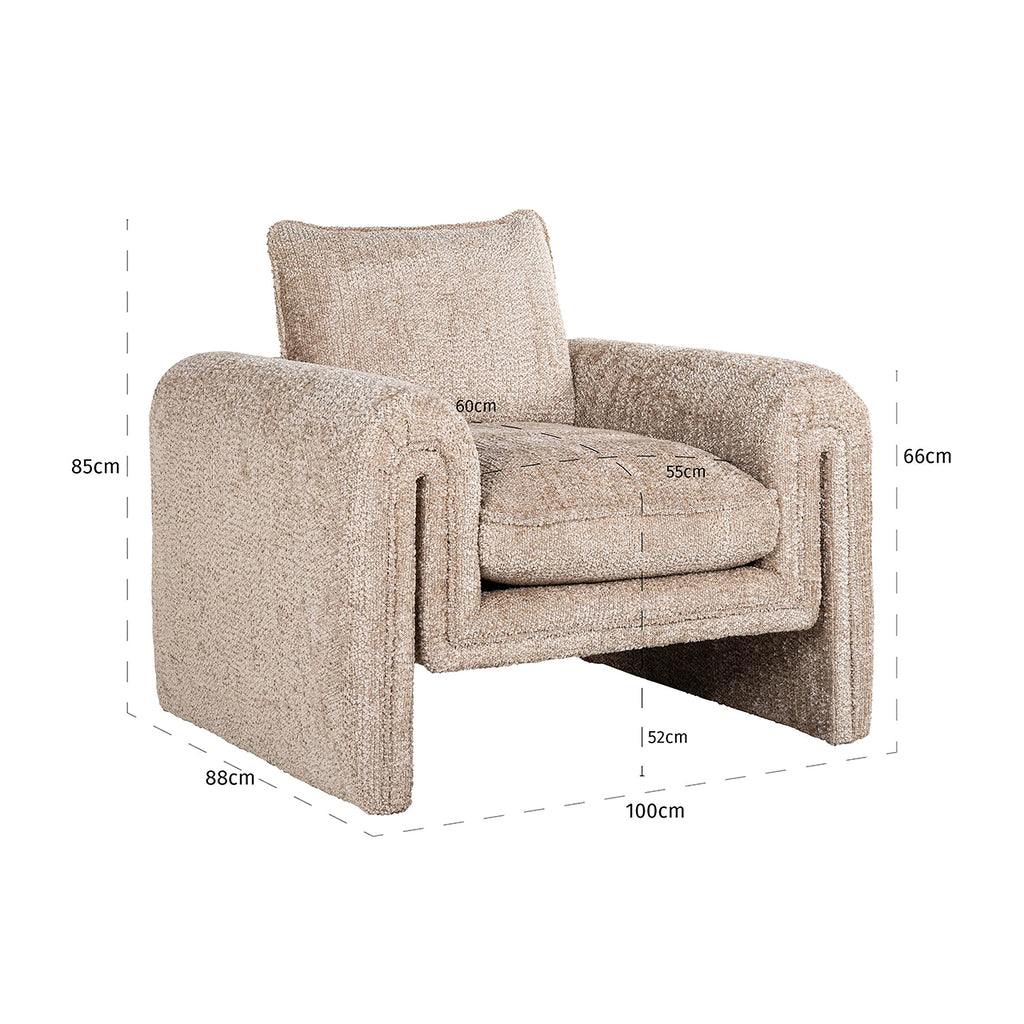 Fauteuil Sandro beige (Be Lovely 170 Beige)