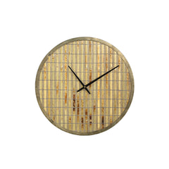 Ferine Natural metal wall clock rattan background