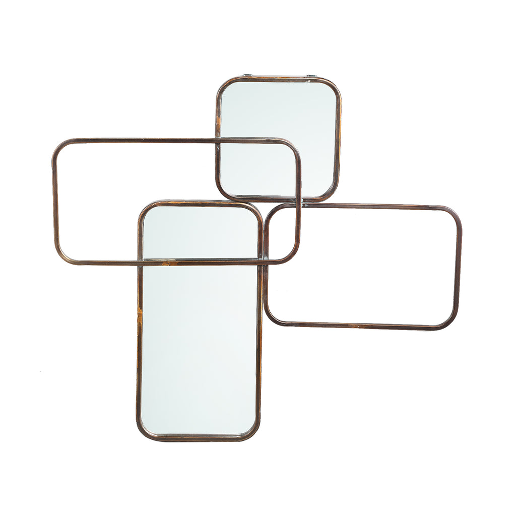 Feros Brass iron mirror overlay reactangles