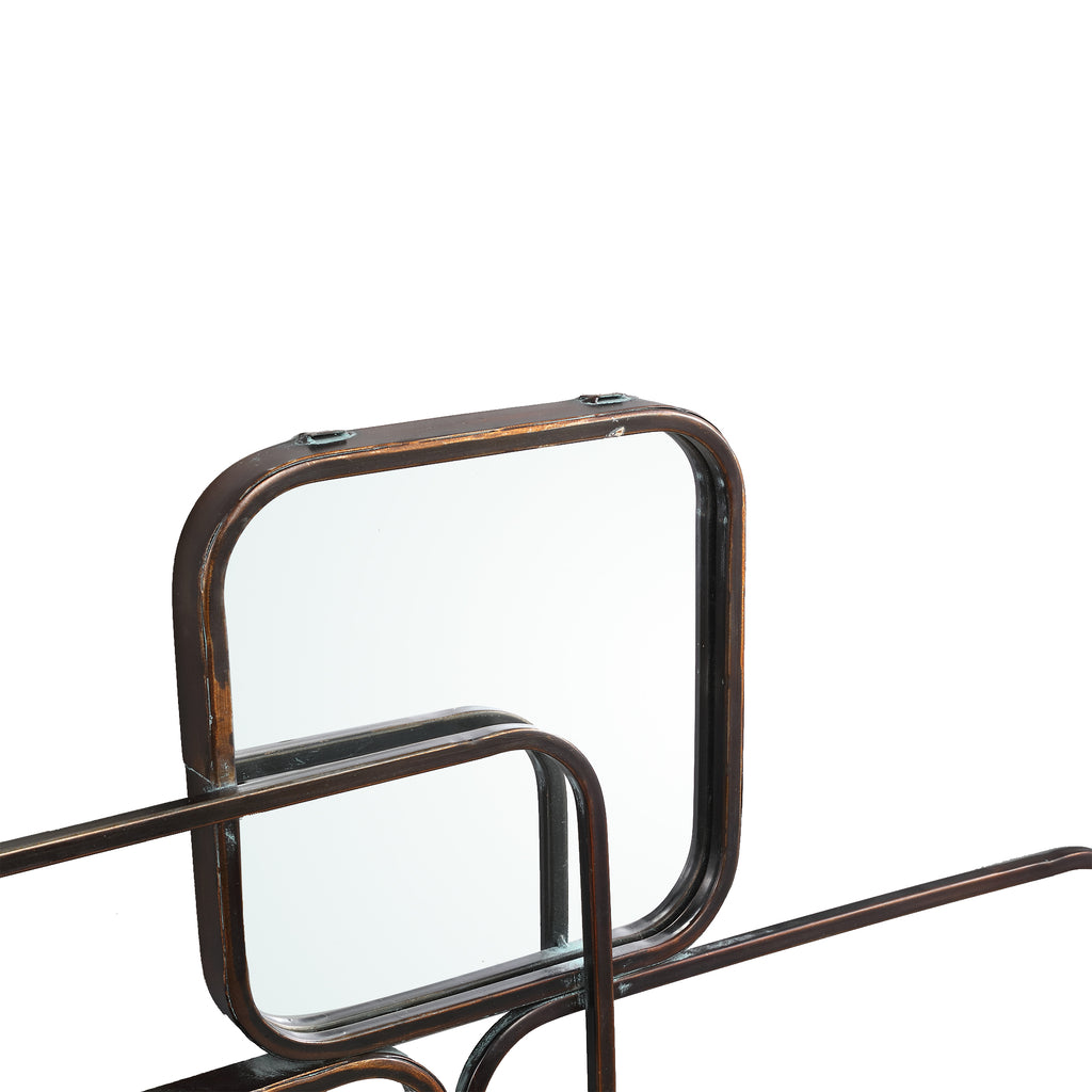 Feros Brass iron mirror overlay reactangles