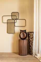 Feros Brass iron mirror overlay reactangles