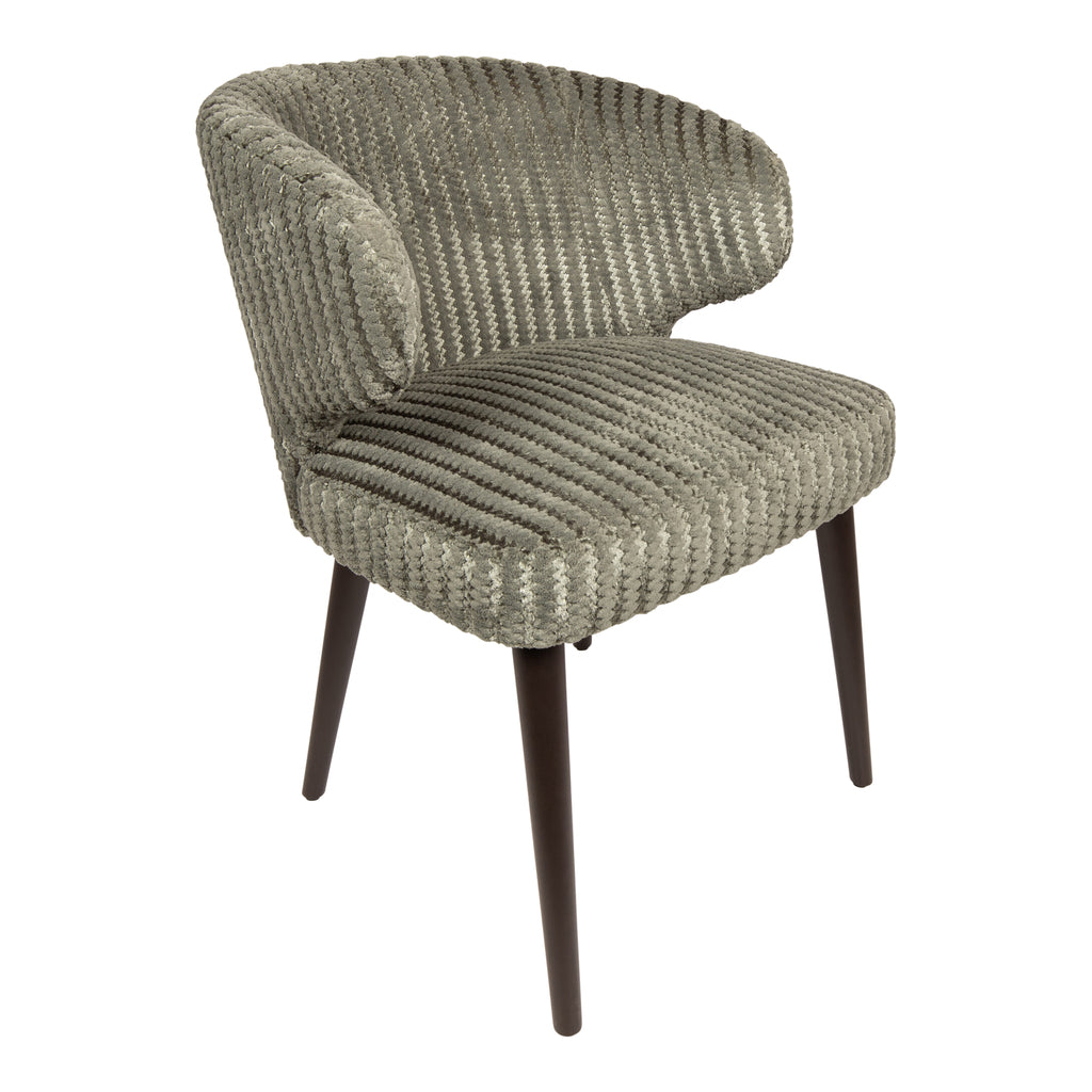 Fiori Green 13 dining chair dark brown wood legs