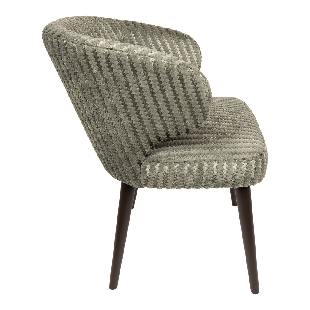 Fiori Green 13 dining chair dark brown wood legs