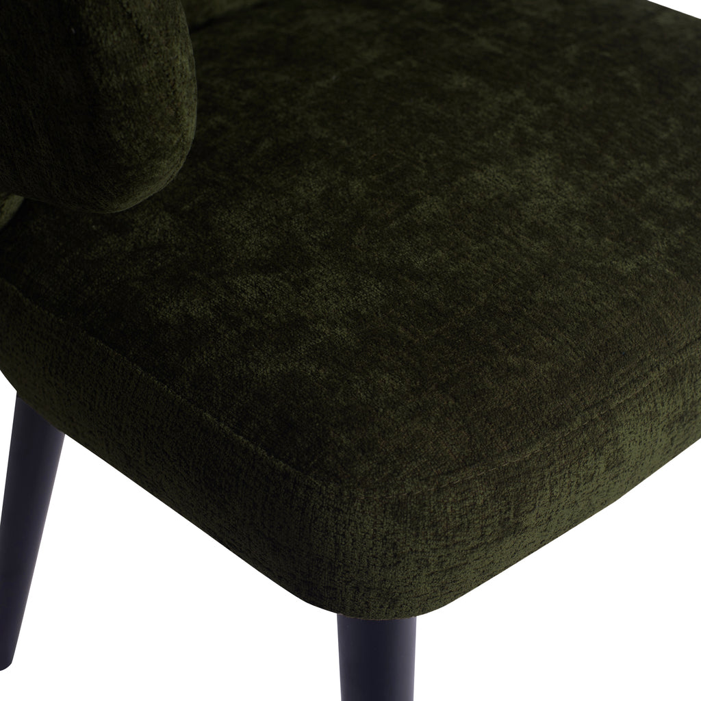 Fiori Green 1205 dining chair black wood legs