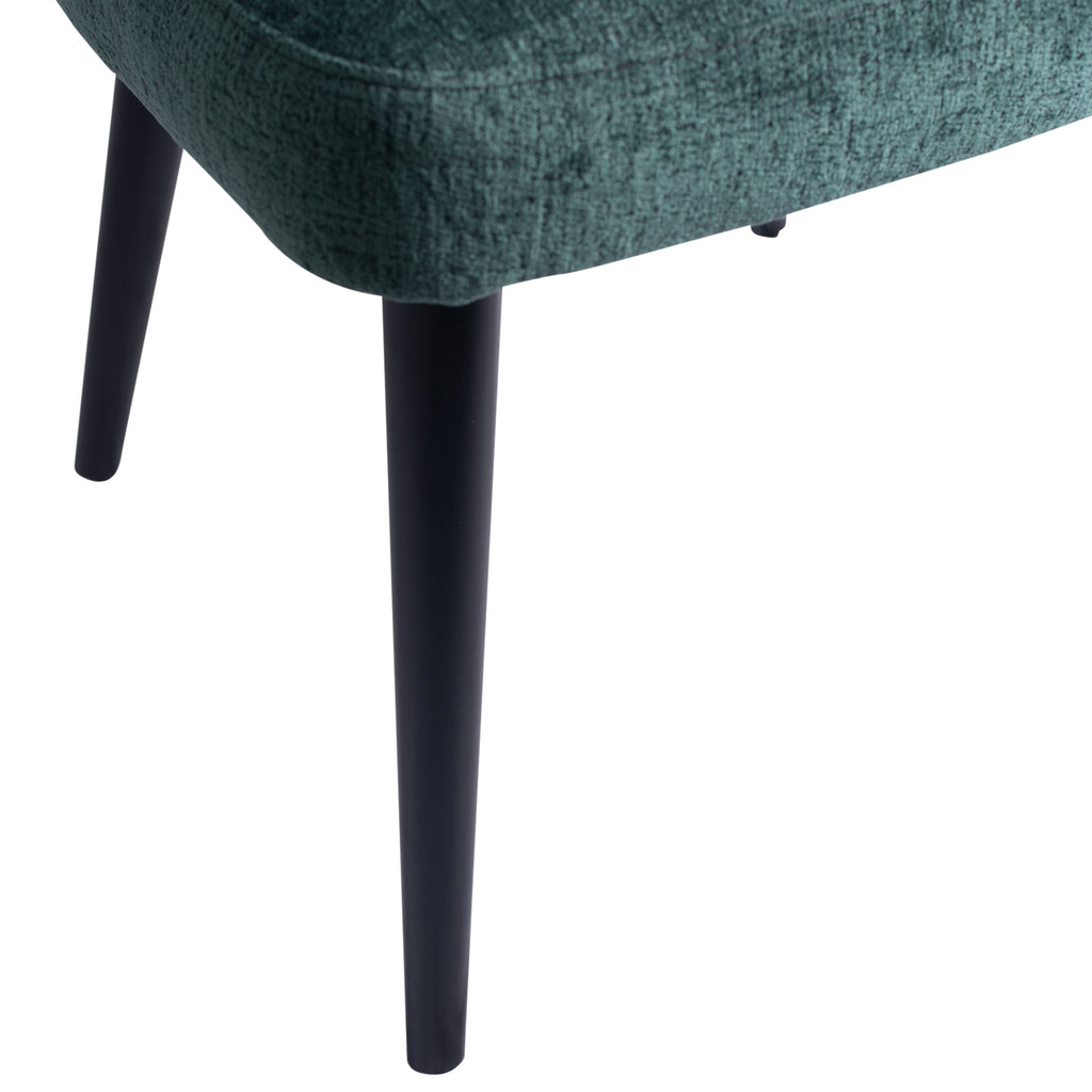 Fiori Petrol 502 dining chair black wood legs