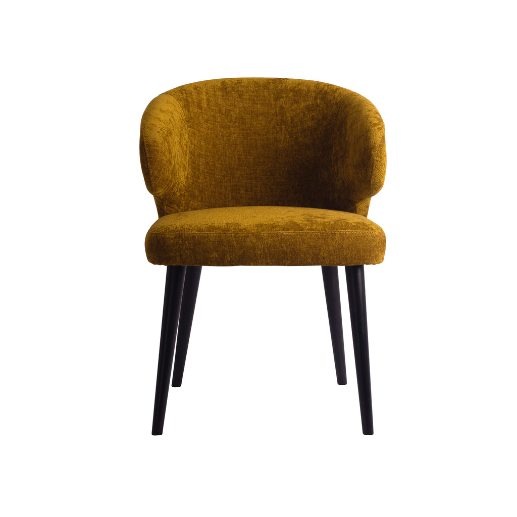 Fiori Yellow 6057 dining chair black wood legs