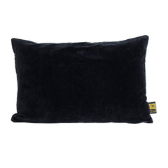 Floo Black cotton velvet cushion rectangle