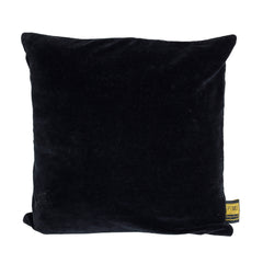 Floo Black cotton velvet cushion square