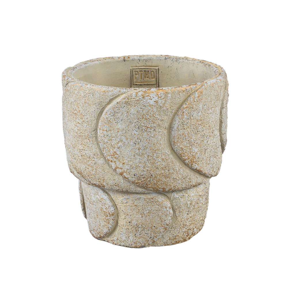 Gibran Cream cement pot layerd scales round L