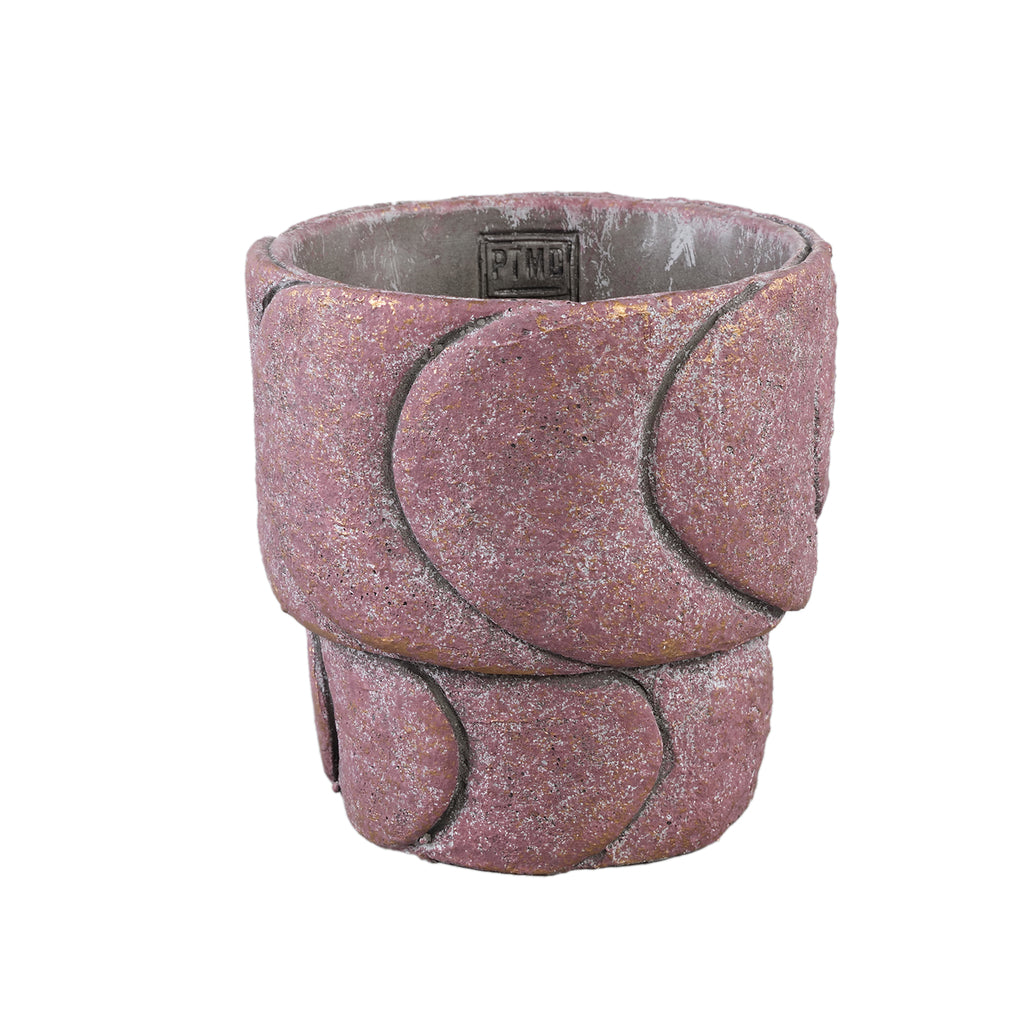 Gibran Pink cement pot layerd scales round L