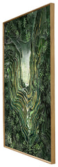 Glass Art wall picture green