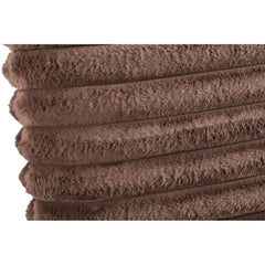 Hadi Brown ribbed fake fur cushion rectangle