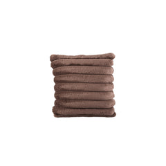 Hadi Brown ribbed fake fur cushion square S