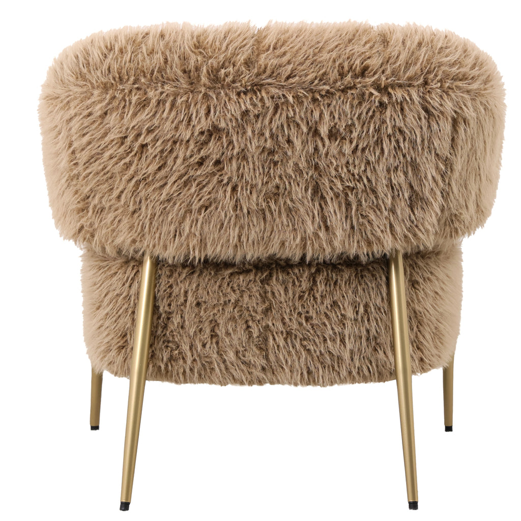 Hair brown fauteuil metal base