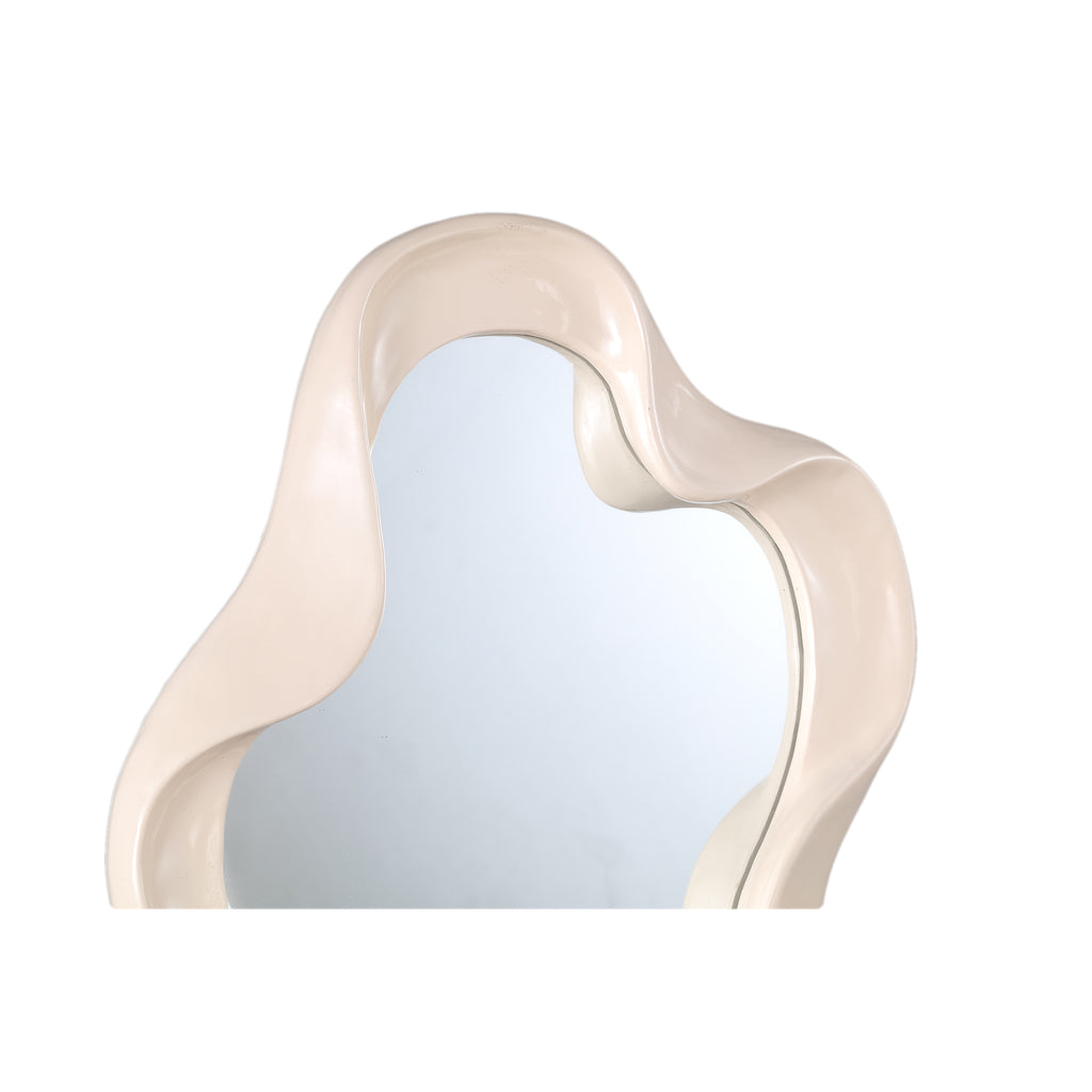 Hannah Cream poly organic shaped mirror shiny L