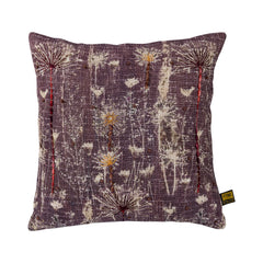 Hanzo Purple cotton cushion embroidery square