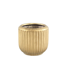 Harris Gold ceramic round pot low with lines XS