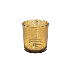 Havy Gold glass tealight with maze print S