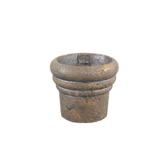 Helena Brown cement pot round rustic gold finishXS