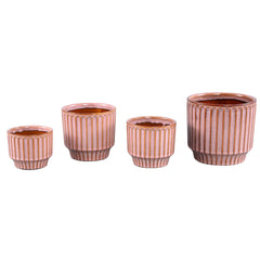 Hodor Pink glazed ceramic round pot lines XS