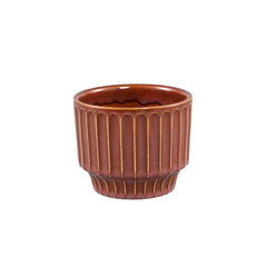 Hodor Rust glazed ceramic round pot lines XS