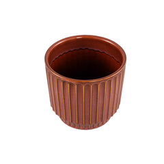 Hodor Rust glazed ceramic round pot lines XS