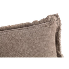 Indra Brown fabric cushion with ruffles square