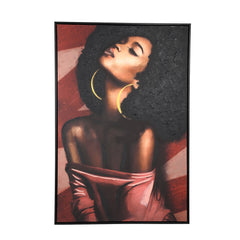 Janicia Black polyester painting rectangle woman