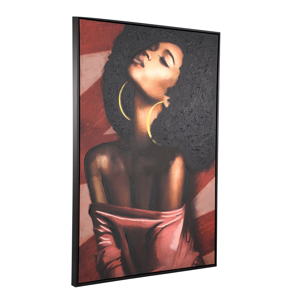 Janicia Black polyester painting rectangle woman