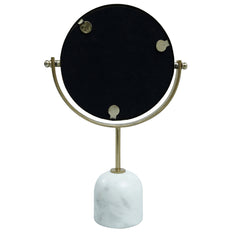 Janna Brass iron mirror on marble base round