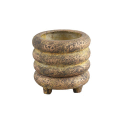 Janny Gold cement pot three layered rounds S