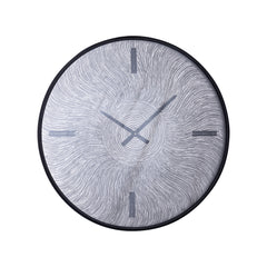 Jeddy Chroom iron clock round wavy pattern L