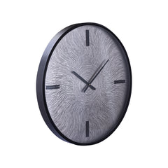 Jeddy Chroom iron clock round wavy pattern L