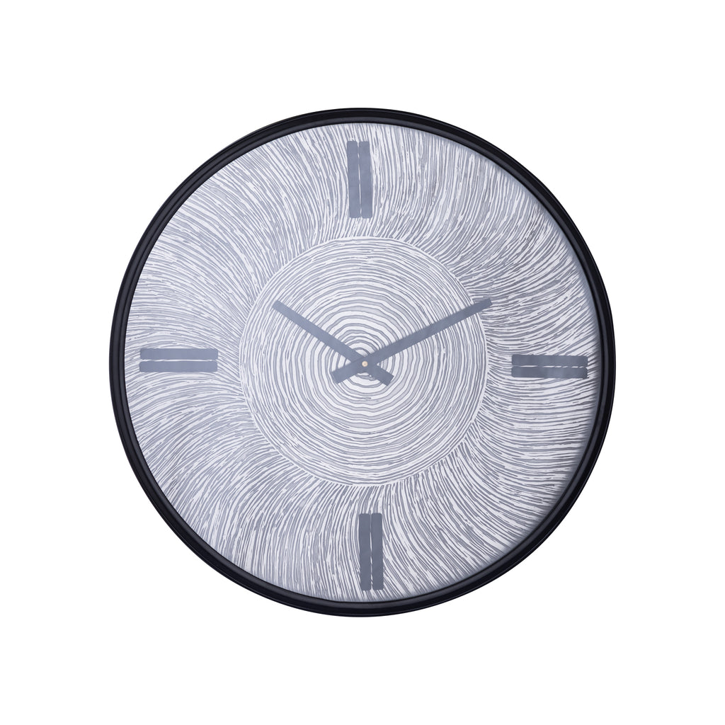 Jeddy Chroom iron clock round wavy pattern S