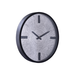 Jeddy Chroom iron clock round wavy pattern S