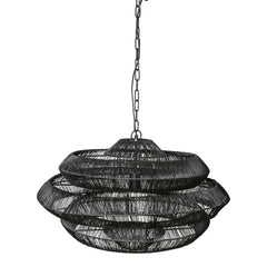 Jeff black Iron 5 layer round hanging lamp