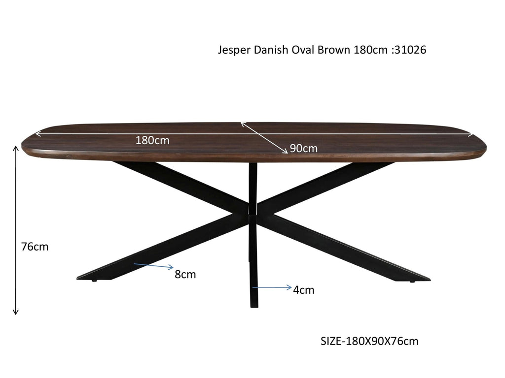 Jesper Danish Oval Brown 180cm