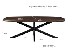 Jesper Danish Oval Brown 180cm