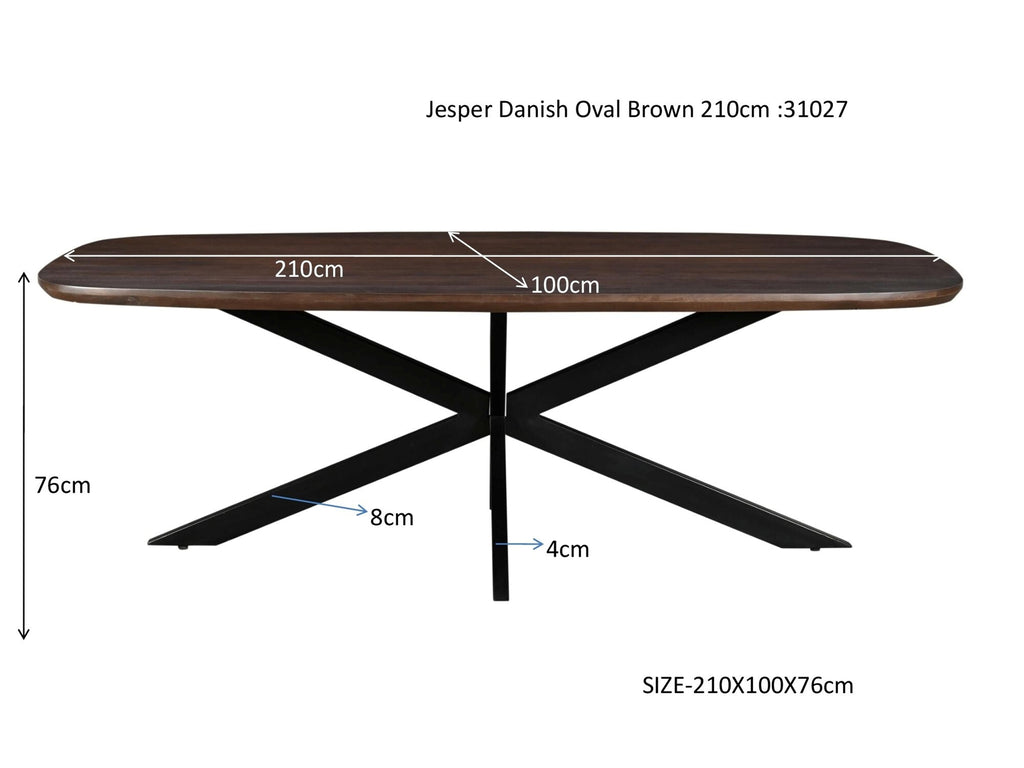 Jesper Danish Oval Brown 210cm