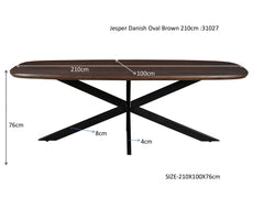 Jesper Danish Oval Brown 210cm