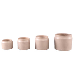 Jillanne Cream ceramic round pot border XS