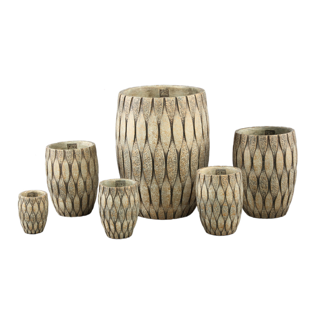 Joedi Taupe cement pot mixed structure round S