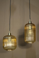 Juliet Amber glass hanging lamp long