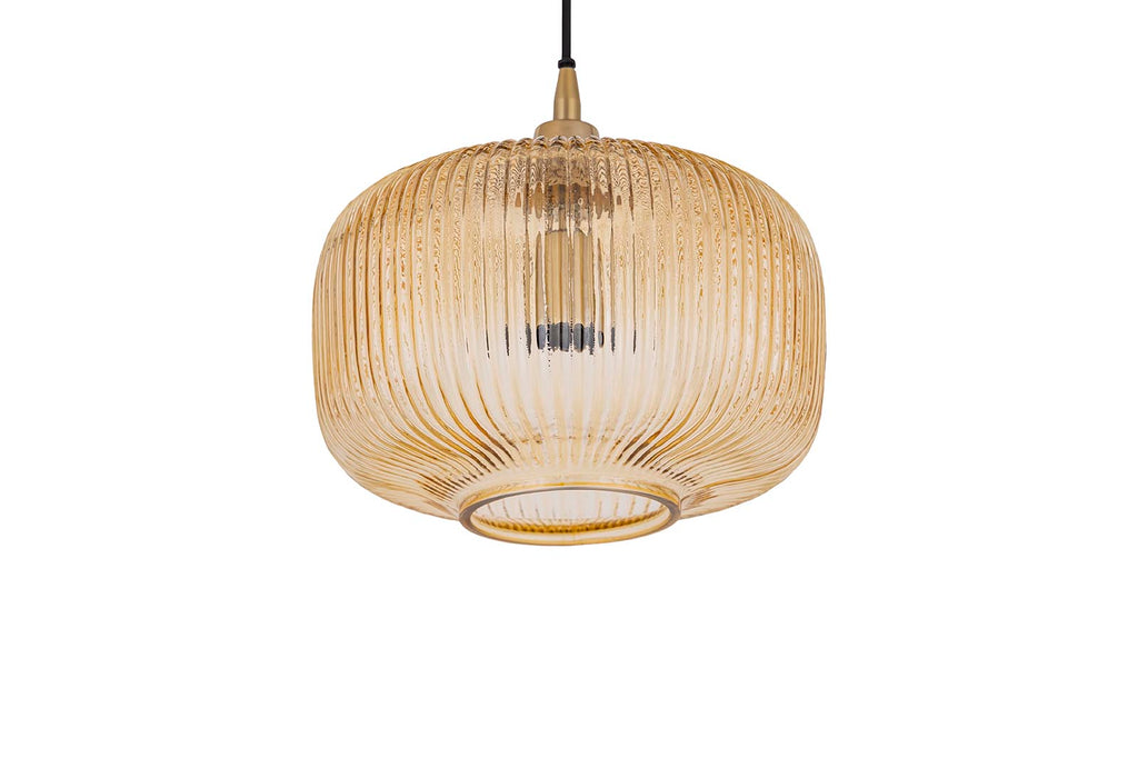 Juliet Amber glass hanging lamp wide