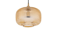 Juliet Amber glass hanging lamp wide