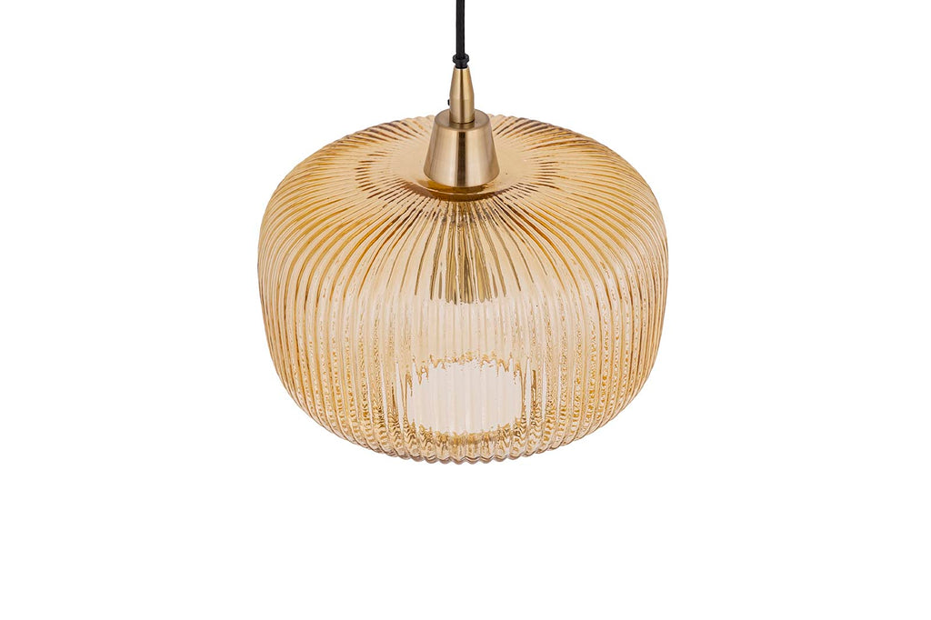 Juliet Amber glass hanging lamp wide