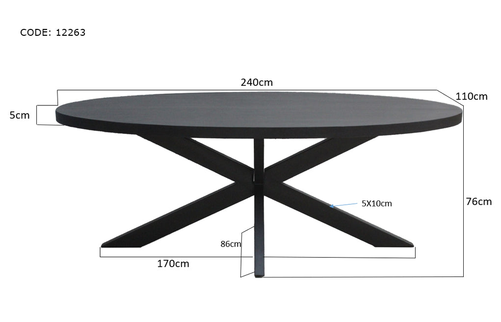 Kala Oval Spider 240 cm