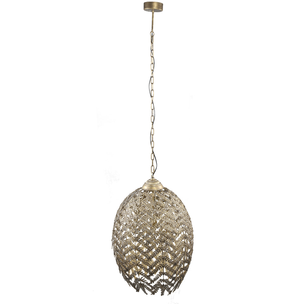 Katie Gold metal hanging lamp with leaves L